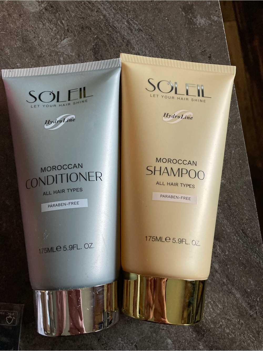 Soleil Moroccan Shampoo & Conditioner Set — Gold & Silver